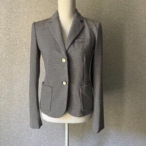 Gap Academy Blazer Womens Size 4 Navy White Stripe Knit Academia Jacket Nautical